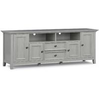 Amherst SOLID WOOD 72 inch Wide TV Media Stand in Fog Grey For TVs up to 80 inches