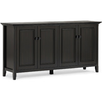 Amherst SOLID WOOD Wide 4 Door Storage Cabinet in Hickory Brown