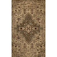 Heritage 9374 Ivory/Blue Medallion Area Rug, Size - 5'3" x 7'8"