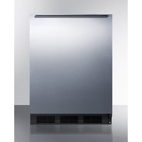 ADA compliant all-refrigerator for freestanding general purpose use, auto defrost w/SS door, horizontal handle, and black cabinet