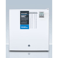 Compact refrigerator-freezer with NIST calibrated thermometer, hospital grade cord, and front-mounted lock for general purpose use