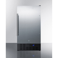 ADA compliant 18" wide frost-free freezer built-in or freestanding use, with SS door, black cabinet, lock, and digital thermostat