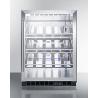 Commercial built-in undercounter wine cellar with champagne style shelving