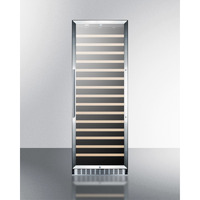 171 bottle single-zone wine cellar with glass door, digital thermostat, and stainless steel wrapped cabinet
