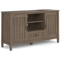 Lev SOLID WOOD TV Media Stand in Smoky Brown For TVs up to 60 inches
