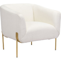Micaela Arm Chair Ivory and Gold