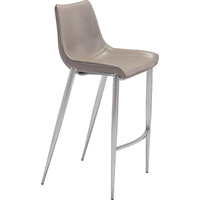 Magnus Barstool (Set of 2) Brown and Silver