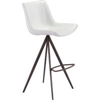 Aki Barstool (Set of 2) White and Walnut