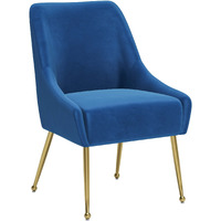 Maxine Dining Chair Navy Blue and Gold
