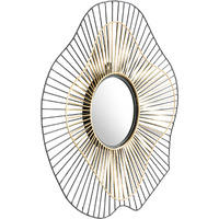 Comet Round Mirror Black and Gold