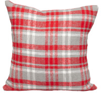Parkland Collection Transitional Plaid White Square 16" x 16" Pillow