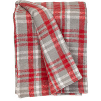 Parkland Collection Transitional Plaid Red Rectangle 50" x 65" Throw