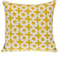 Parkland Collection Transitional Print Yellow Square 18" x 18" Pillow