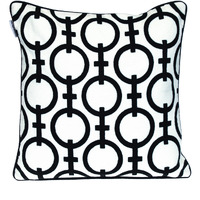 Parkland Collection Transitional Geometric Black 20" x 20" Pillow