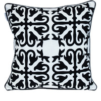 Parkland Collection Transitional Geometric Black 20" x 20" Pillow