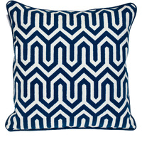 Parkland Collection Transitional Geometric Blue Square 20" x 20" Pillow