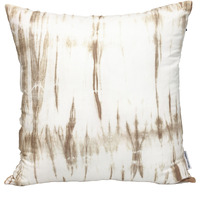 Parkland Collection Transitional Striped White Square 20" x 20" Pillow