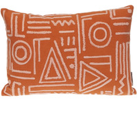 Parkland Collection Transitional Geometric Orange 14" x 20" Pillow