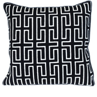 Parkland Collection Transitional Geometric Black 20" x 20" Pillow