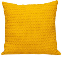 Parkland Collection Transitional Solid Yellow Square 20" x 20" Pillow