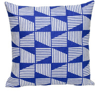 Parkland Collection Geometric Geometric Blue Square 18" x 18" Pillow