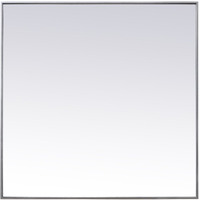 Metal Frame Square Mirror 42 inch in Silver