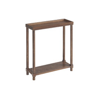 New Ridge Home Goods Harrison Narrow Side End Tables with Shelf, Set of 2, Antique Chestnut