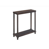 New Ridge Home Goods Harrison Narrow Side End Tables with Shelf, Set of 2,  Espresso