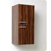 Fresca Walnut Bathroom Linen Side Cabinet w/ 2 Storage Areas