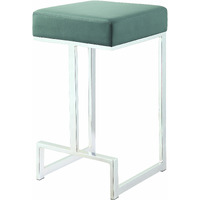 Contemporary Chrome and Grey Counter-Height Stool