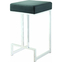 Contemporary Chrome and Black Counter-Height Stool