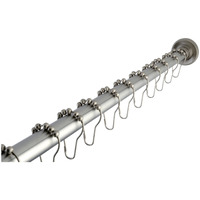 Kingston Brass KSR608 Americana 72" Adjustable Stainless Steel Shower Curtain Rod with Ring Combo, Brushed Nickel