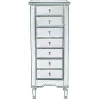 Lingerie Chest 7 drawers 20in. W x 15in. D x 48in. H in antique silver paint