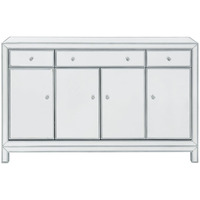 Buffet Cabinet 3 drawers 4 doors 56in. W x 13in. D x 36in. H in antique silver paint