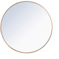 Metal frame Round Mirror 32 inch Brass finish