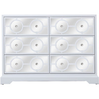 48 in. mirrored six drawer cabinet in white