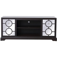 60 in. mirrored TV cabinet stand in dark walnut
