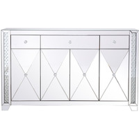 60 in clear crystal mirrored credenza