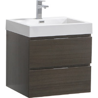 Fresca Valencia 24" Gray Oak Wall Hung Modern Bathroom Vanity
