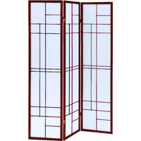 Transitional Brown Red Three-Panel Screen