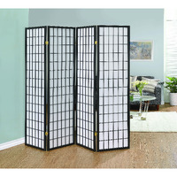 Dark Grey Four Panel Folding Screen
