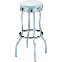 Cleveland Contemporary White Bar-Height Stool