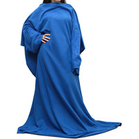 Wearable Fleece Blanket with Sleeves Cozy Warm Microplush Sofa Blanket Extra Soft Lightweight for Adult Women Men 3 Colors