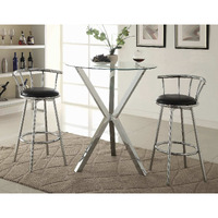 Contemporary Chrome Bar-Height Table