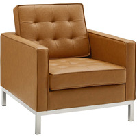 Loft Tufted Upholstered Faux Leather Armchair