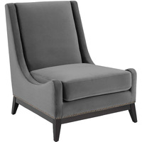 Confident Accent Upholstered Performance Velvet Lounge Chair