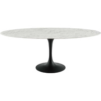 Lippa 78" Oval Artificial Marble Dining Table