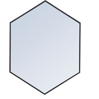 Metal frame hexagon mirror 30 inch in Black