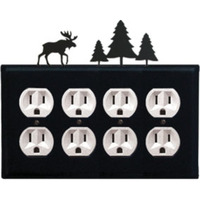 Moose & Pine Trees - Quad. Outlet Cover