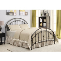 Fine looking Metal Curved Queen Size Bed, Bronze
